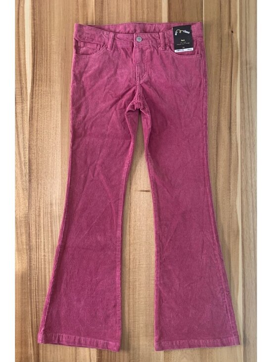Art Class Junior Pink Corduroy Flare Pants Low Rise Retro Stretch Denim Size 16 - Picture 1 of 11